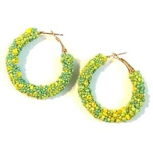 Mixed Stone Hoop Earrings